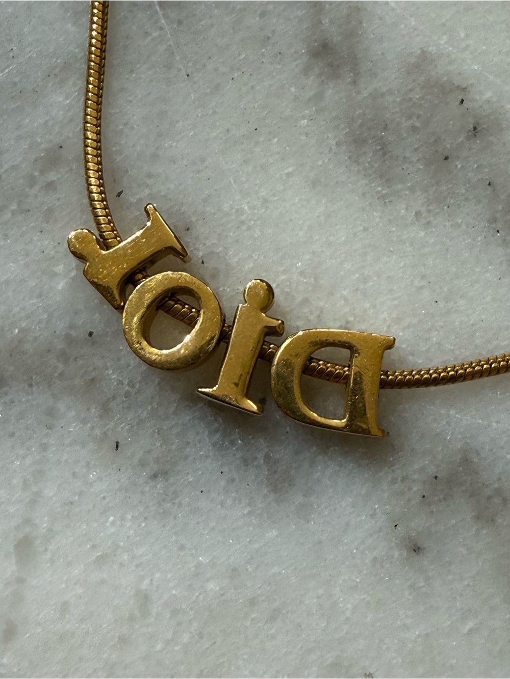 Dior Gold-tone Logo Necklace and Bracelet Set - Picture 8 of 15